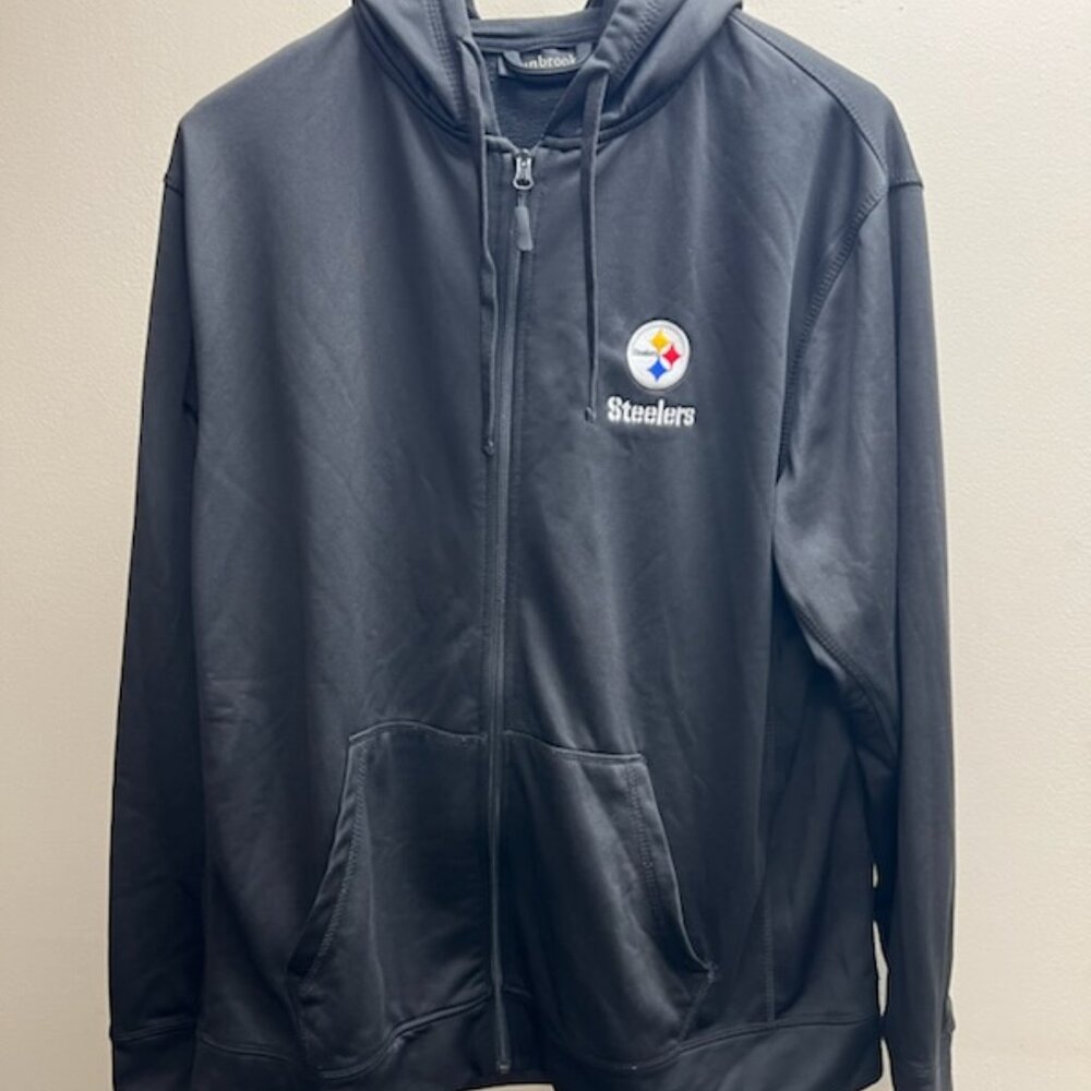 Men's Pittsburgh Steelers Zip up Hoodie.  100% Polyester.  XL